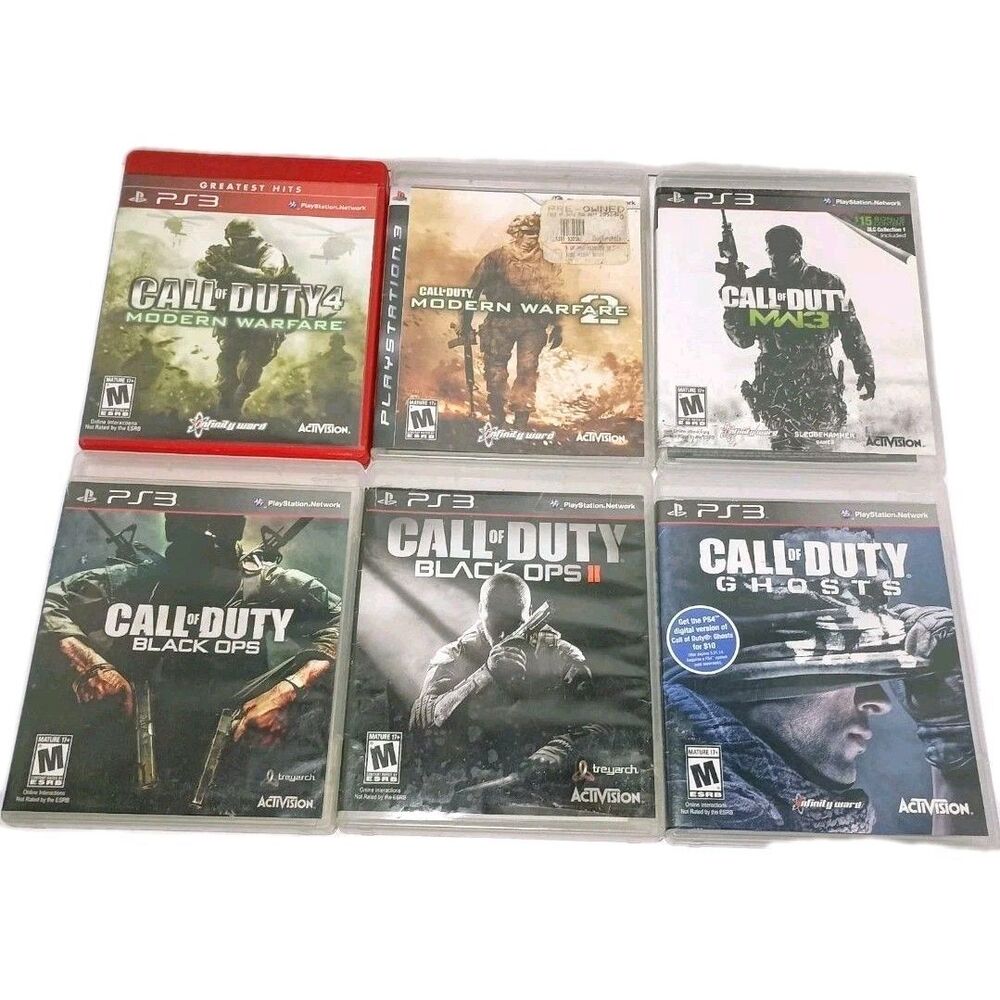 Call of Duty 4 Modern Warfare + 2 + 3 + Ghosts + Black Ops + II PS3 Video Games